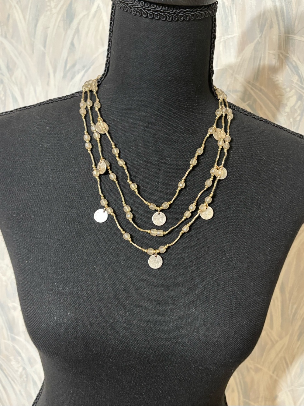 J.Jill Gold-Tone Layered Coin Station Necklace 18”-22”+2”